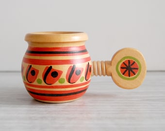 Vintage Wooden Nutcracker – Hand-Painted Eastern European Folk Art – Midcentury Decor