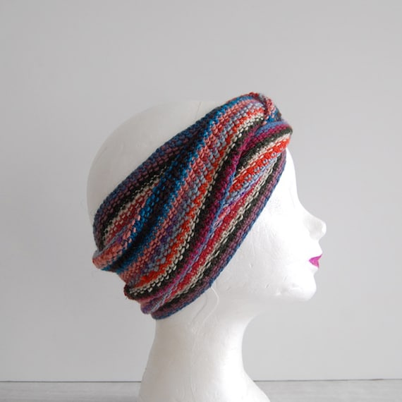 hand knit wrap scarf, vintage wrap scarf, vintage… - image 1