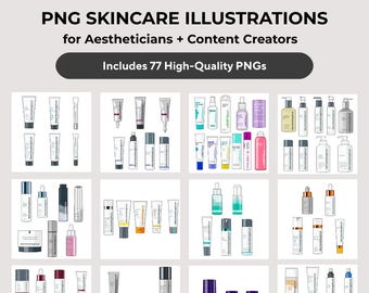 DERMALOGICA Skincare Illustrations: 77 PNG Graphics (Digital Download)
