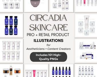 Circadia Professional & Retail Illustrations – Skincare Product PNGs – Digital Graphic Downloads for Aestheticians and Estheticians