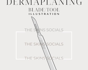 Dermaplaning Blade PNG Illustration: Skincare Tool Graphic (Digital Download)