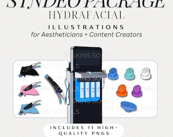 Syndeo HydraFacial Machine PNG Bundle – 11 Skincare Device & Attachment Illustrations for Aestheticians/Estheticians