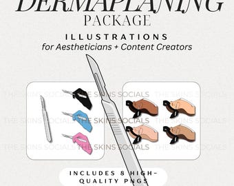 Dermaplaning Tool PNG Illustrations: Skincare Graphics for Estheticians (Digital Download)