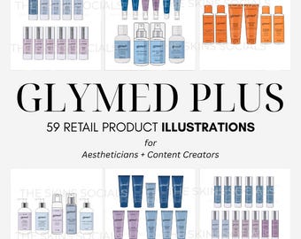 GlyMed Plus Skincare Illustrations: 59 PNGs for Estheticians (Digital Download)