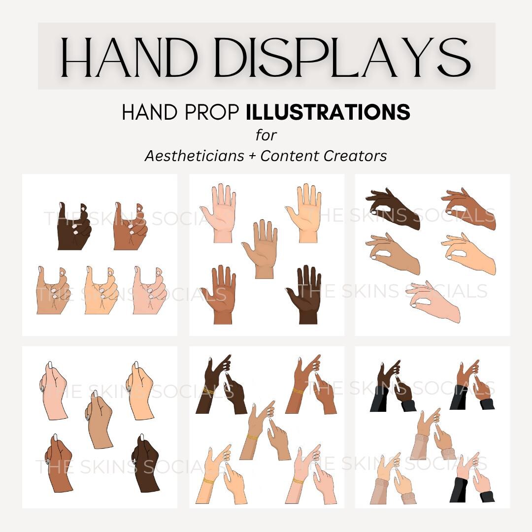 Hand Display PNG Illustrations for Skincare | Digital Aesthetician ...