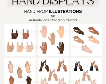 Hand Display PNG Illustrations for Skincare | Digital Aesthetician Graphics | Social Media Content