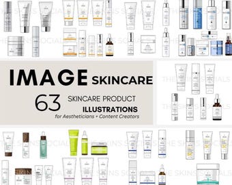 IMAGE Skincare Product Illustrations: 63 PNG Graphics for Estheticians (Digital Download)