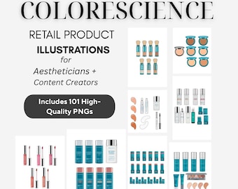 Colorescience-png-huidverzorgingsillustraties voor schoonheidsspecialisten | Digitale afbeeldingen voor klanteducatie en sociale media