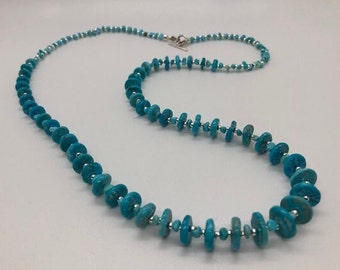 Women's Turquoise Necklace, Natural Sleeping Beauty Mine Necklace, 24", Rare Turquoise Gemstone, "Once Upon a Dream"