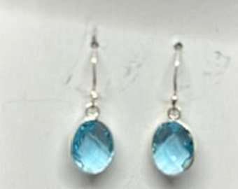 Sterling Earwires with Beautiful Turquoise Blue Oval Drops Dressy Elegant Earrings "Never Saw Blue Like That"