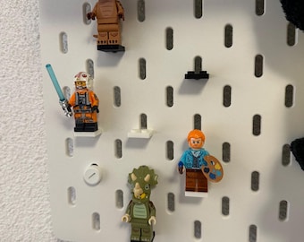 Support pour figurines LEGO SKADIS Lego | Présentoir à 2 montants et 4 montants | Organiseur mural pour figurines LEGO | Porte-accessoires pour panneau perforé
