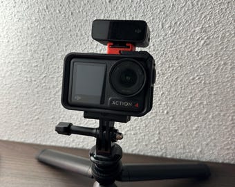 DJI Osmo Action Cold Shoe Mount: Mic & Light Attachment, 3D Printed