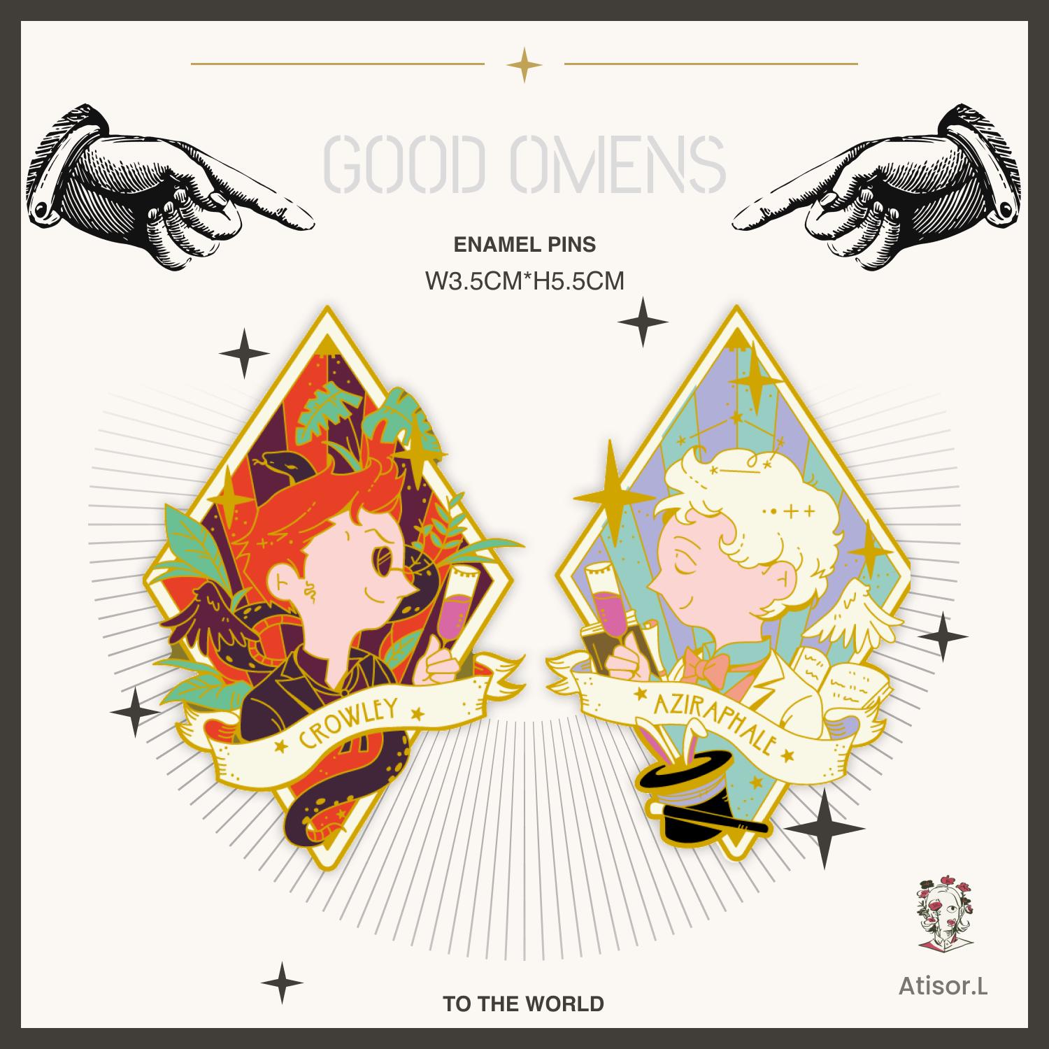 Pinstant Good Omens Lanyard - Aziraphale & Crowley Keychain ID Badge Holder (17.7") - View #8