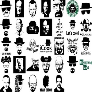 Breaking Bad- Breaking Bad Svg- Breaking Bad Png- Pegatinas digitales- Paquete digital- Dibujos animados- Svg- Png