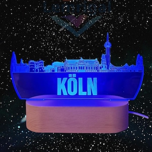 Köln Skyline LED Lampe – 7 Farben wechselbar | Stilvolle Stadtlampe mit Kölner Wahrzeichen image 7