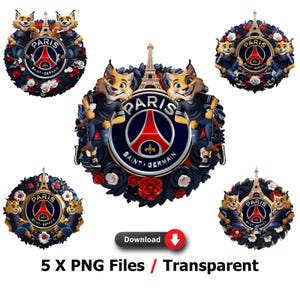 Paris Saint-Germain Football Club | T-Shirt motifs | Mugs | Digital prints graphics | football style | PNG | transparent