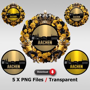 Aachen Skyline Digital Print Files | T-Shirt motifs | Mugs | Digital prints graphics | football style | PNG | transparent