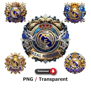 Real Madrid Fußballverein | T-Shirt Motive | Tassen | Digitaldrucke Grafiken | Fußball Stil | PNG | Durchsichtig