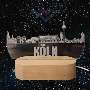 Köln Skyline LED Lampe – 7 Farben wechselbar | Stilvolle Stadtlampe mit Kölner Wahrzeichen image 8