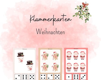 Christmas clip cards, counting fun