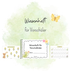Folleto de pradera para niños en edad preescolar, material preescolar, cuaderno de ejercicios, PDF imprimible en A4 y A5