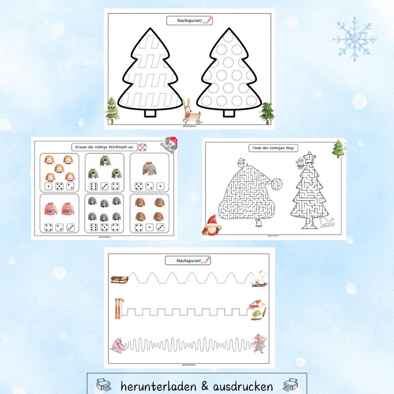 Winter booklet for preschoolers, preschool booklet, preschool book image 4