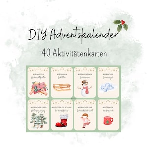 Calendario de Adviento DIY, Relleno calendario de Adviento, vales para actividades, Calendario de Adviento para niños