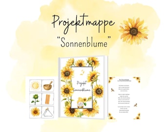 Projektmappe Sonnenblume, Kindergarten, Praxismaterial Sonnenblume