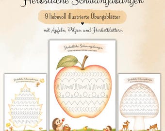 Autumn Movement Exercises | 9 lovingly illustrated worksheets | Preschool & Kindergarten | PDF