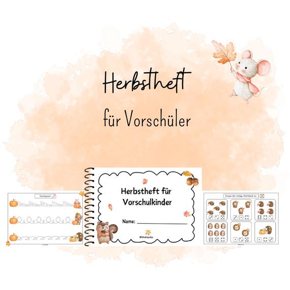 Vorschulheft Herbst, Lernheft, Vorschulbuch