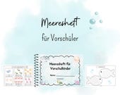 Vorschulheft Meerestiere/ Unterwasserwelt, Lernheft, Vorschulübungen