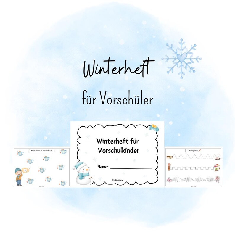 Winter booklet for preschoolers, preschool booklet, preschool book image 1