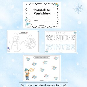 Winter booklet for preschoolers, preschool booklet, preschool book image 3