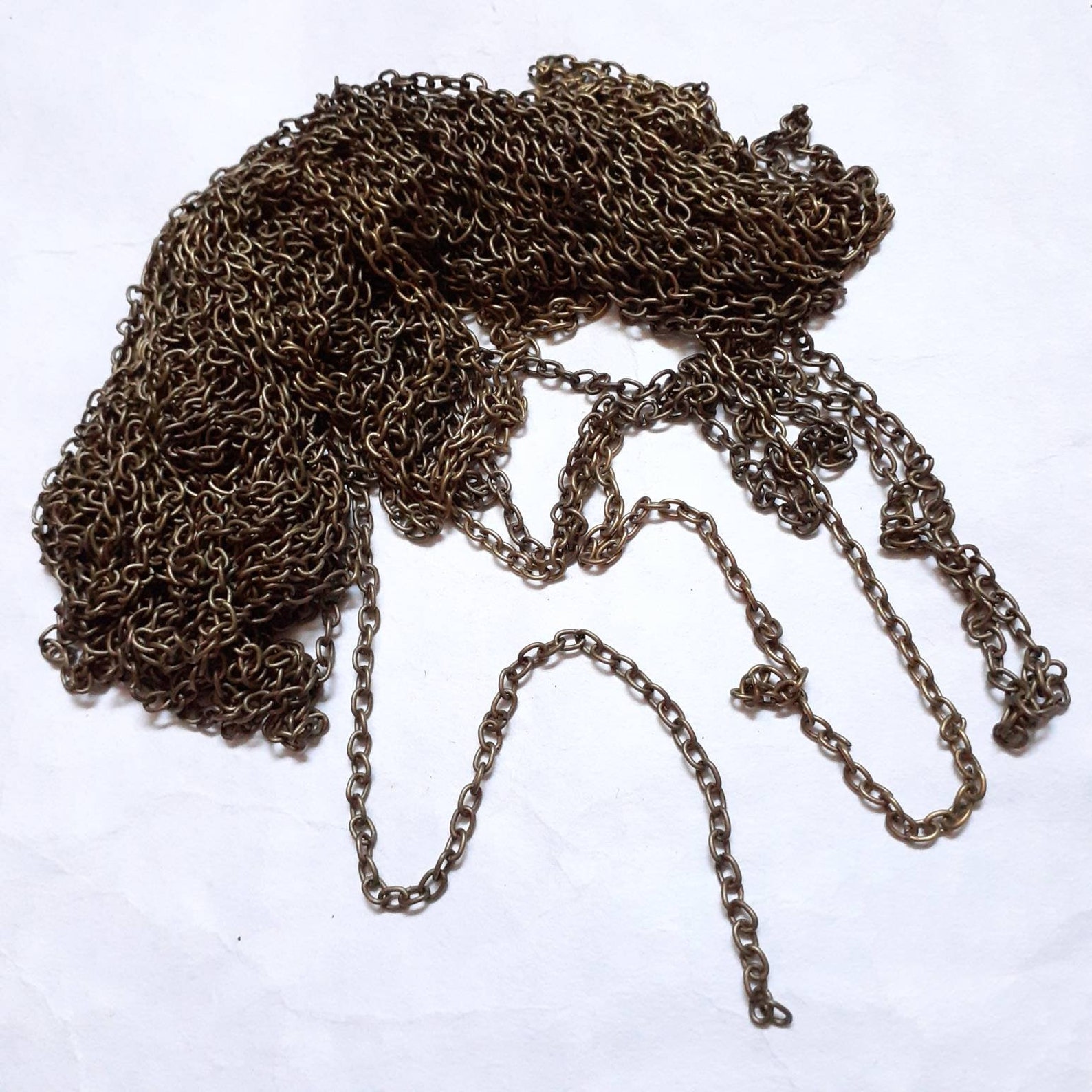 Fine Bronze Chain 4mm Faux Aged Bronze Chain 3.5oz Simple Etsy