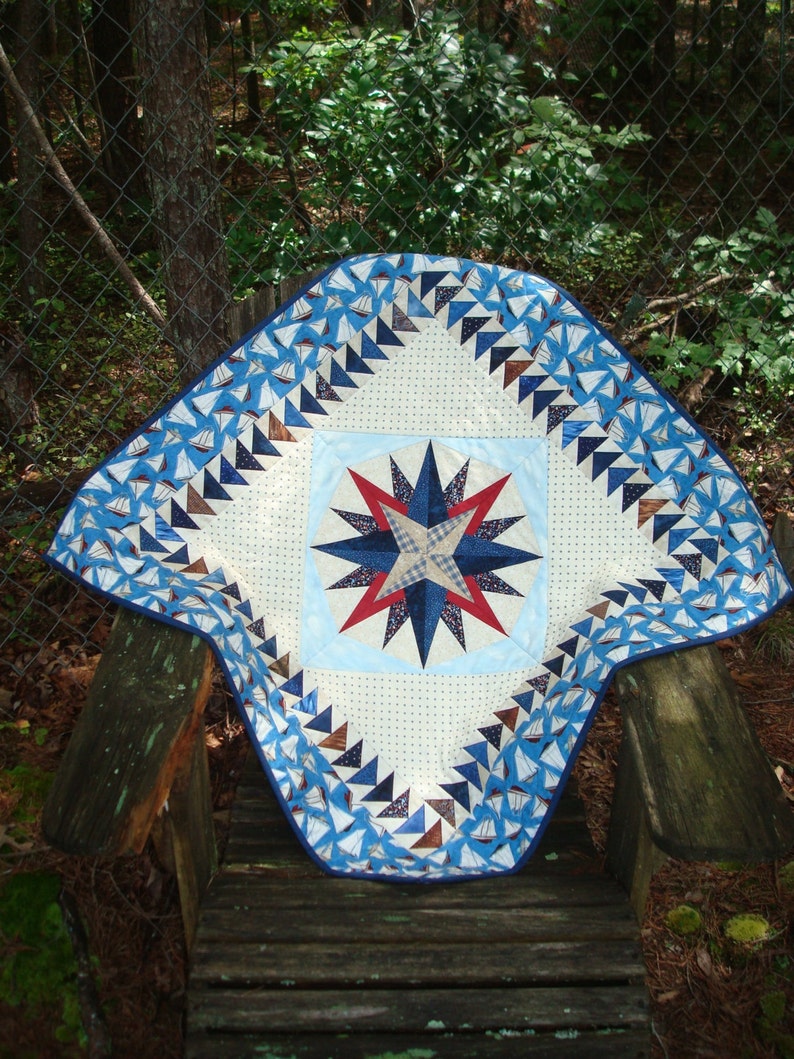 Mariners Compass Nautical Wall Hanging / Nautical Wall Art ...