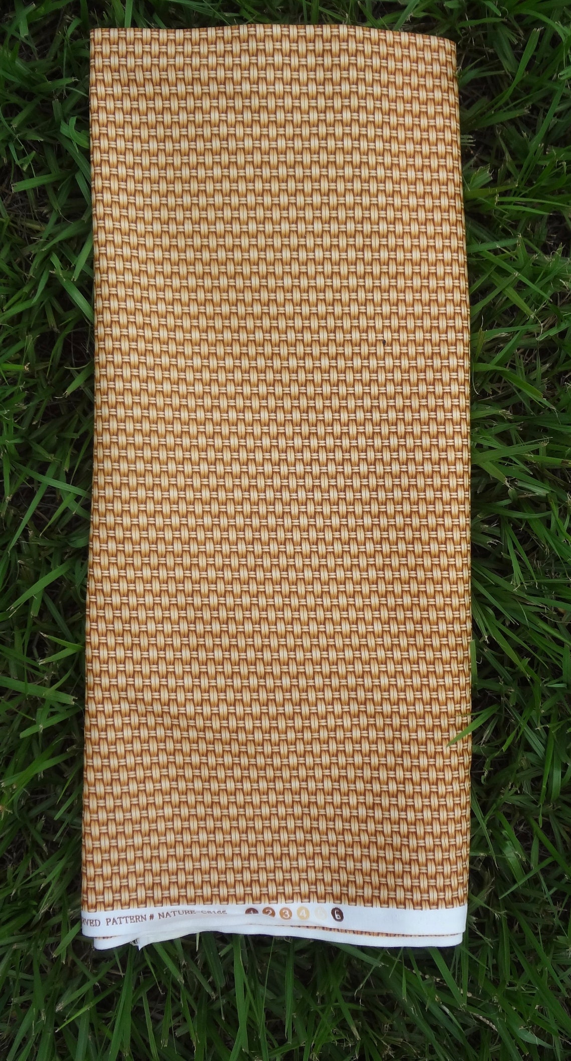 Basket Weave Cotton Fabric / Basket Fabric / Cotton Fabric / Tan Fabric