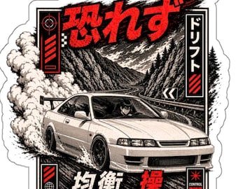 Drift Auto Aufkleber | Die-Cut Racing Aufkleber, japanische Retro Drift Art