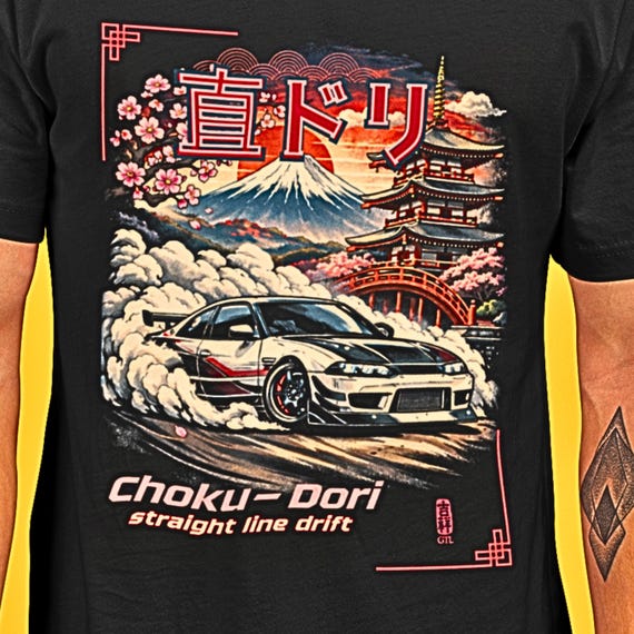 JDM Drift Car Shirt, Japanese Streetwear Tee, Choku Dori Racing Shirt, Car Meet Outfit, Tuner Culture Graphic Tee