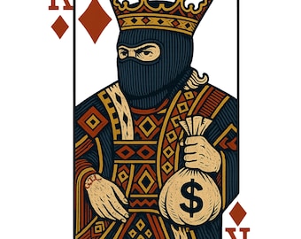 Camiseta gráfica Rey de Diamantes, camiseta de estilo urbano con diseño de cartas, diseño Juega para ganar