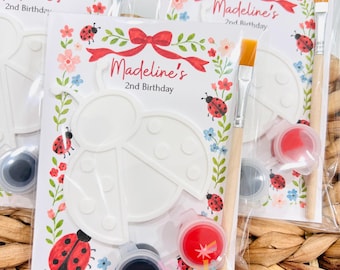 Ladybug Birthday Paint Kit, Personalized Kids Party Favor, Garden Paintin