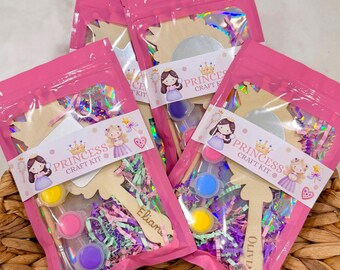 Personalized Princess Mirror Painting Kit, Laser Engraved Name, Kids Party Favor (Bundle)