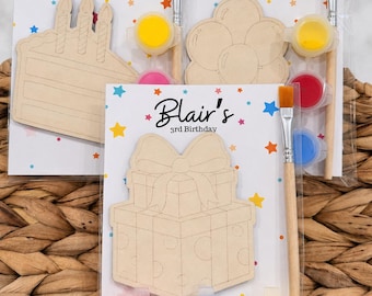 Party Favor: Personalized Kids Birthday Craft, cake, gift, balloons