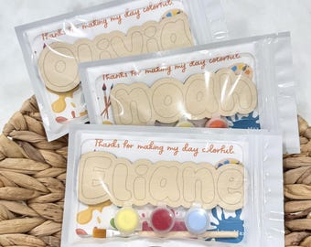 Personalized Name Paint Kit for Kids, Custom Wooden Name Party Favor, Birthday Craft Activity, Paint Your Own Name