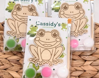 Frog Paint Kit Party Favor, Kids Birthday Craft, Personalized,frogs birthday .