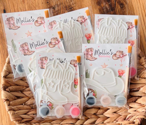 Cowgirl Paint Kit Party Favors: Personalized Western Theme,DIY