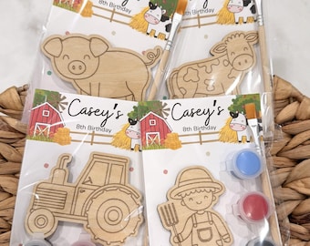 Farm party favor, kids paint kit, Kids Birthday Craft