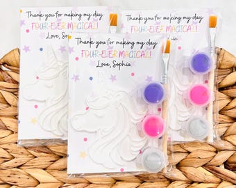 Unicorn Paint Party Favor: 3D Printed Craft Kit, 4th birthday.