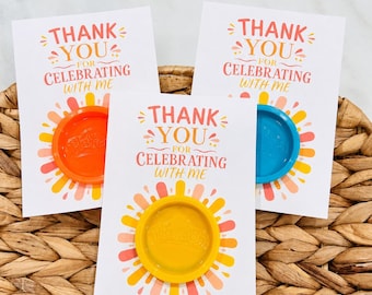 Sun Play-Doh Card Template, Kids Party Favor (Digital Download)