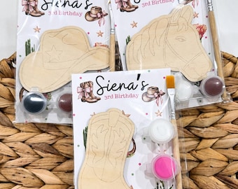 Cowgirl Paint Kit Party Favors: Personalized Western Theme,DIY, 1st rodeo.