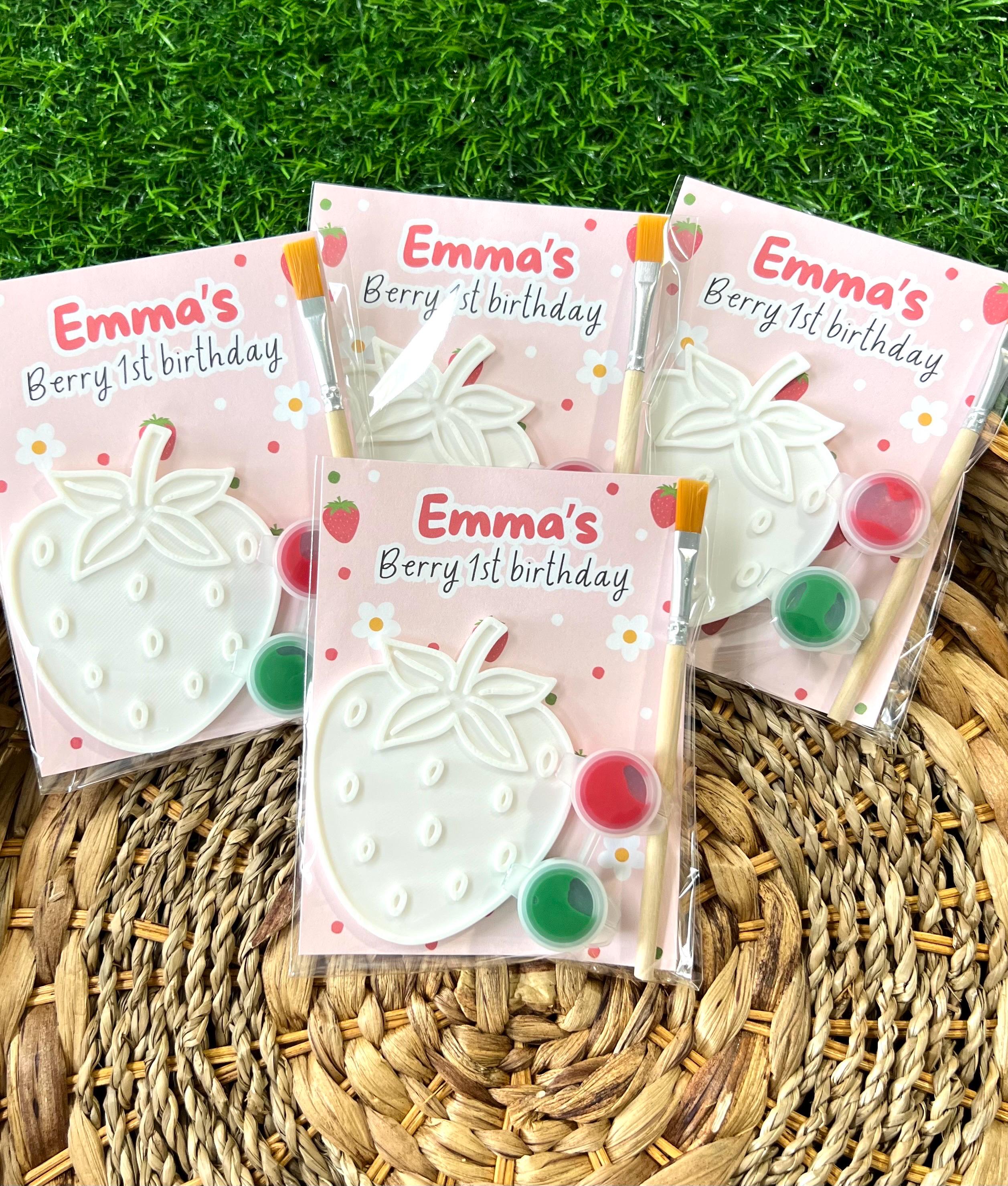 Strawberry Party Favor: DIY Paint Kit, Kids Birthday Craft